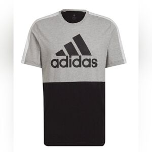 Adidas Colorblock Tee Shirt Men's 3XLT Black Gray White EUC